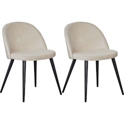 Chaise en velours avec pieds en acier Velvet (Lot de 2) beige Venture Home - beige 3700866352646_0