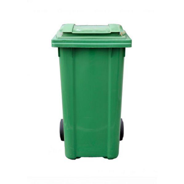 Conteneur poubelle - 240 litres - Vert - 2 roues 200 mm - Marque Rolléco_0