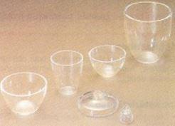 Creuset quartz AS001070 - silice transparent - forme basse - capacité 29 ml - Ø 50 mm - hauteur 32 mm_0