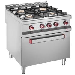 Fourneau 4 feux gaz - Four électrique GN 2/1 - Master 900 - 800x900xh850/920 mm_0