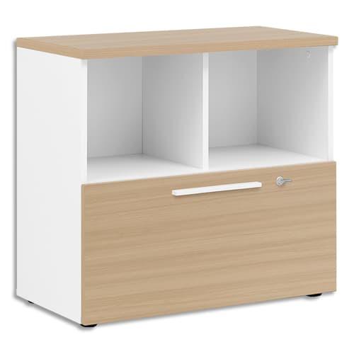 Gautier office rangement bas 2 cases 1 tiroir yes façade et dessus chêne - dim. : l80 x h74 x p42 cm_0