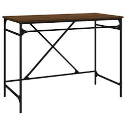Helloshop26 - Bureau table poste de travail meuble d'ordinateur informatique étude chêne 100 x 50 x 75 cm bois d'ingénierie et fer 02_0023598 - 300_0