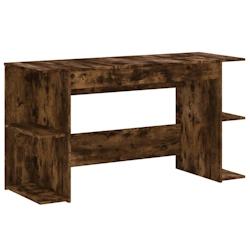 Helloshop26 - Bureau table poste de travail meuble d'ordinateur informatique étude chêne fumé 140 x 50 x 75 cm bois d'ingénierie 02_0023578 - 3000_0