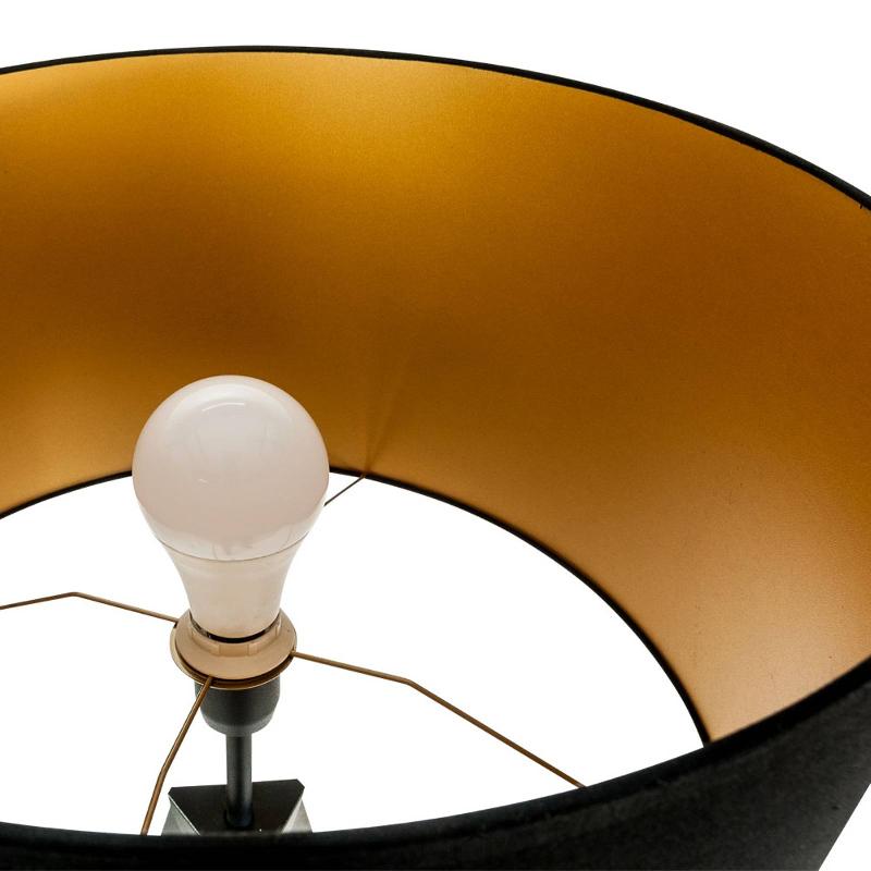 DOMILUCE LAMPE SUR PIED TAGO, TRÉPIED, ABAT-JOUR NOIR/DORÉ