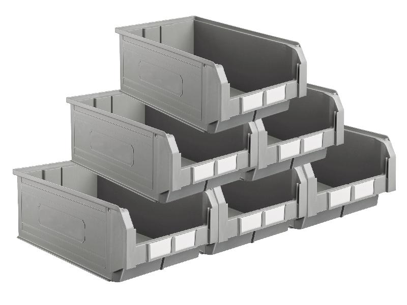 Lot de 10 bacs à bec plastique ecogreen 28l gris_0