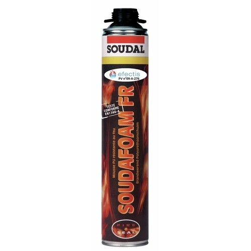 MOUSSE POLYURÉTHANE COUPE-FEU - BOMBE PISTOLABLE 750 ML - SOUDAFOAM SOUDAL