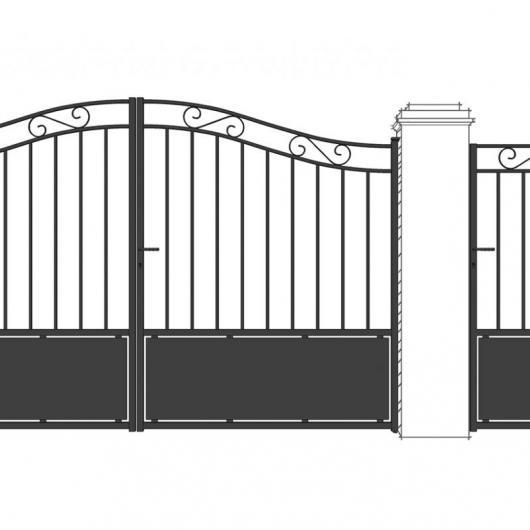 Portail - portillon ibiza soubassement tole,  volute haute_0