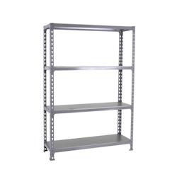 PROREGAL Étagère pour charges lourdes MID METAL SHARK | HxLxP 150x110x40cm | Charge du compartiment 200kg | Gris - gris métal PR_RS138-117_0