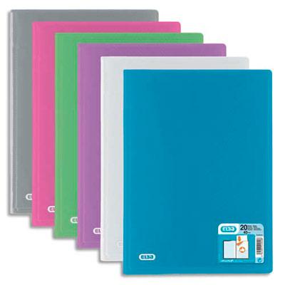 PROTEGE DOCUMENTS ELBA HAWAÏ - 40 POCHETTES/80 VUES - COLORIS ASSORTIS - POLYPROPYLENE 3/10E  - LOT DE 20
