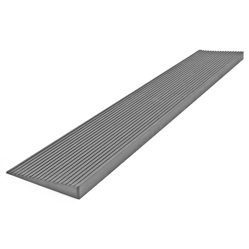 Rampe de seuil en caoutchouc - surface antidérapante 90 x 1 cm - rampe d’accès fauteuil roulant grise - 16_0000195_0