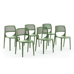 RATTATAN Set de 4 chaises en résine renforcée de fibre de verre, design classique, empilables pour extérieur, jardin, bar, restaurant, cuisine –_0