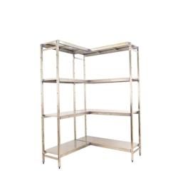 SimonRack Étagère en acier inoxyable corner SIMONINOX 4 plateaux 2000x1760x500 mm (haut x largeur x profondeur) - 8425437075988_0