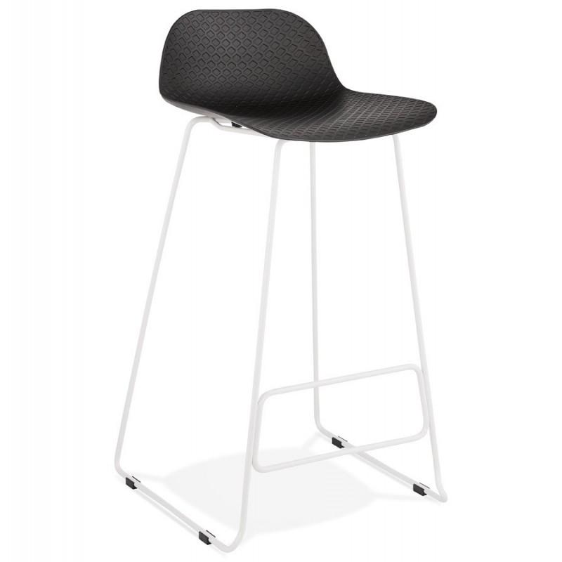Tabouret de bar Blitz 95 cm Noir & Blanc - Paris Prix - Compatible table haute, métal & polypropylène_0