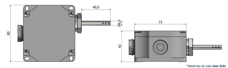 Thermocouple d'ambiance - Boîtier plastique standard - Modèle TA02 - Types K, N, J, T, E, R, S, B_0