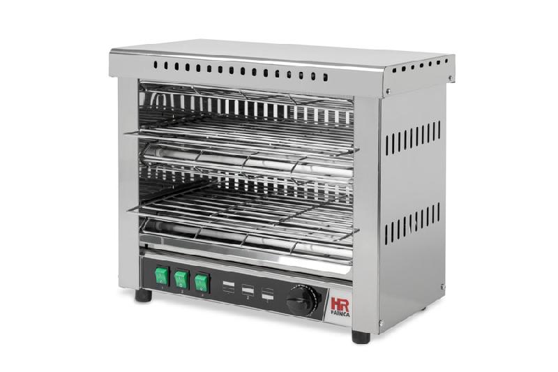 Toaster professionnel double en acier inox avec tubes quartz infrarouge et minuterie 3600w - T06CON_0