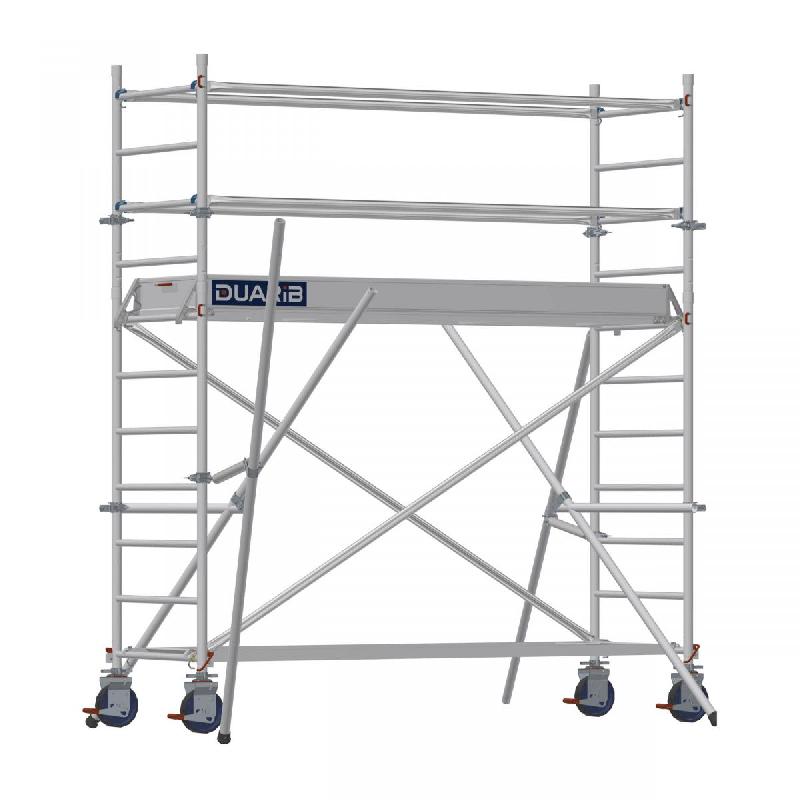 Échafaudage roulant aluminium DOCKER 85 version lisses - Hauteur de travail : 3,90 m - DUARIB - 7125020_0