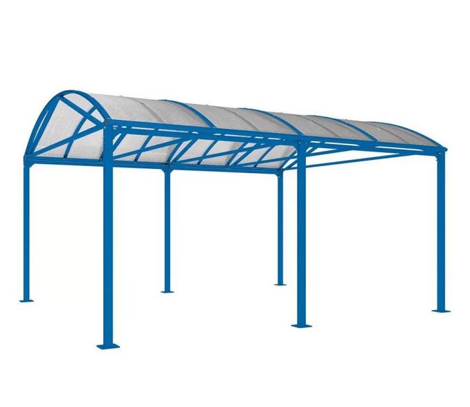Abri vélos et motos voûte XXL - Structure acier galvanisé - Toiture polycarbonate anti-UV - 5000x3010x4160 mm_0