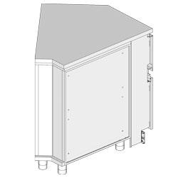 Angle neutre fermé 45° CC45X - Réfrigération ventilée avec vitres hautes et tablettes intermédiaires_0