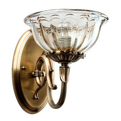APPLIQUE MURALE CLASSIC LAITON VIEILLI ET TRANSPARENT 1X60W - CHIARO - 411021001_0