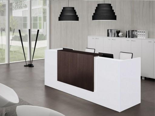 Banque d'accueil droite modèle Z2 - Officity - Wenge, Blanc, 286_0