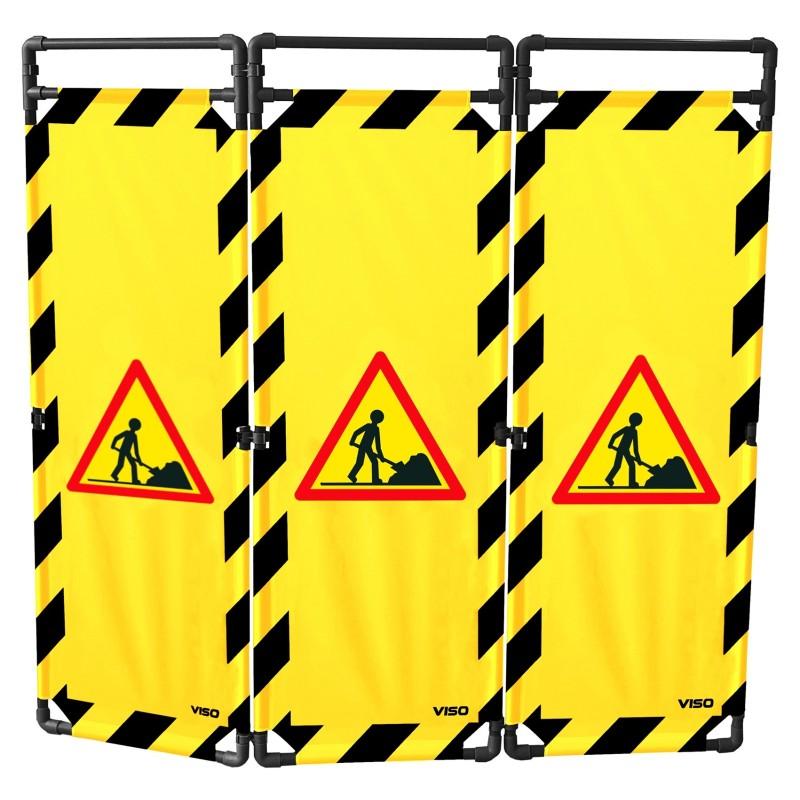 Barrière d'intervention - 3 panneaux - 1800 / PVC / Chantier_0