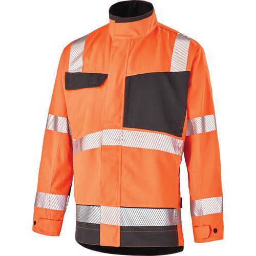 BLOUSON FLUO ADVANCED 9D30 - ORANGE FLUO / GRIS CHARCOAL - 1 - CEPOVETT SAFETY