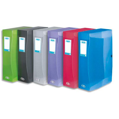 BOÎTE DE CLASSEMENT ELBA HAWAÏ - POLYPROPYLENE - DOS DE 9 CM - 24 X 32 CM - COLORIS ASSORTIS - LOT DE 8