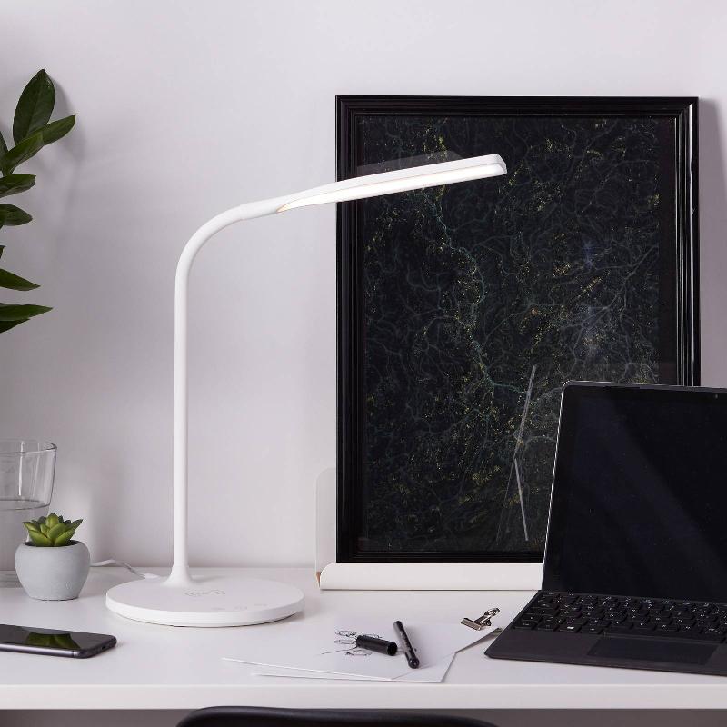 BRILLIANT LAMPE DE BUREAU LED JONI, BLANC, HAUTEUR 34 CM, CCT, INTENSITÉ VARIABLE
