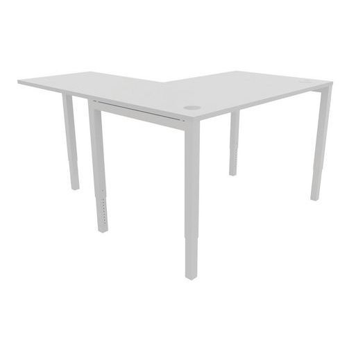 BUREAU DROIT ARCHE+EXTENSION HT RÉGLABLE 140X80 BLANC/BLANC - BURONOMIC