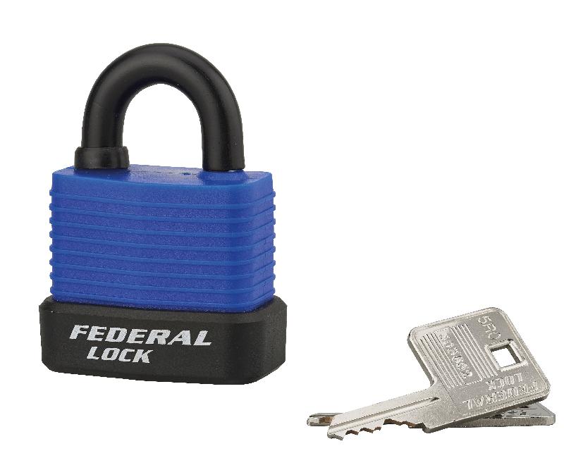Cadenas à clé Bumper 45 mm bleu - Corps acier zingué et anse cémentée - Marque Thirard_0