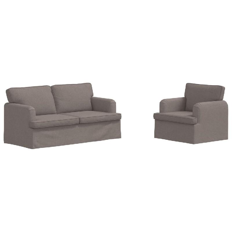 Canapé 2 pcs Taupe 162 x 80 x 85 cm tissu Modèle Apex Évasion Élite - Matériau naturel 8721364374515_0