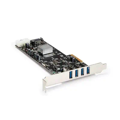 Carte Contrôleur PCI Express vers 4 Ports USB 3.0 avec 4 voies dédiés de 5 Gb/s - UASP - Alim SATA /_0