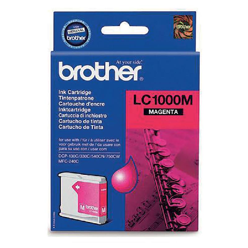 CARTOUCHE BROTHER LC1000M MAGENTA POUR IMPRIMANTES JET D'ENCRE