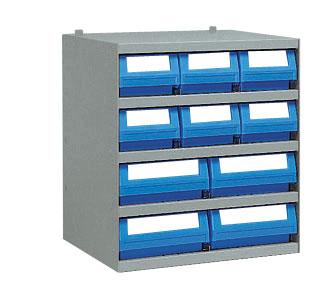 Casier 6 bacs tiroirs plastique multibox l.160 x p.400 mm + 4 en l.240 mm_0