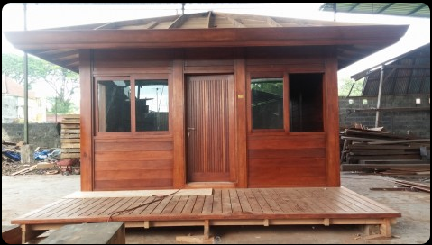 Chalet en bois plain-pied - 20 m² en kit - toit multipente - bois exotique Merbeau - isolation RT2012_0