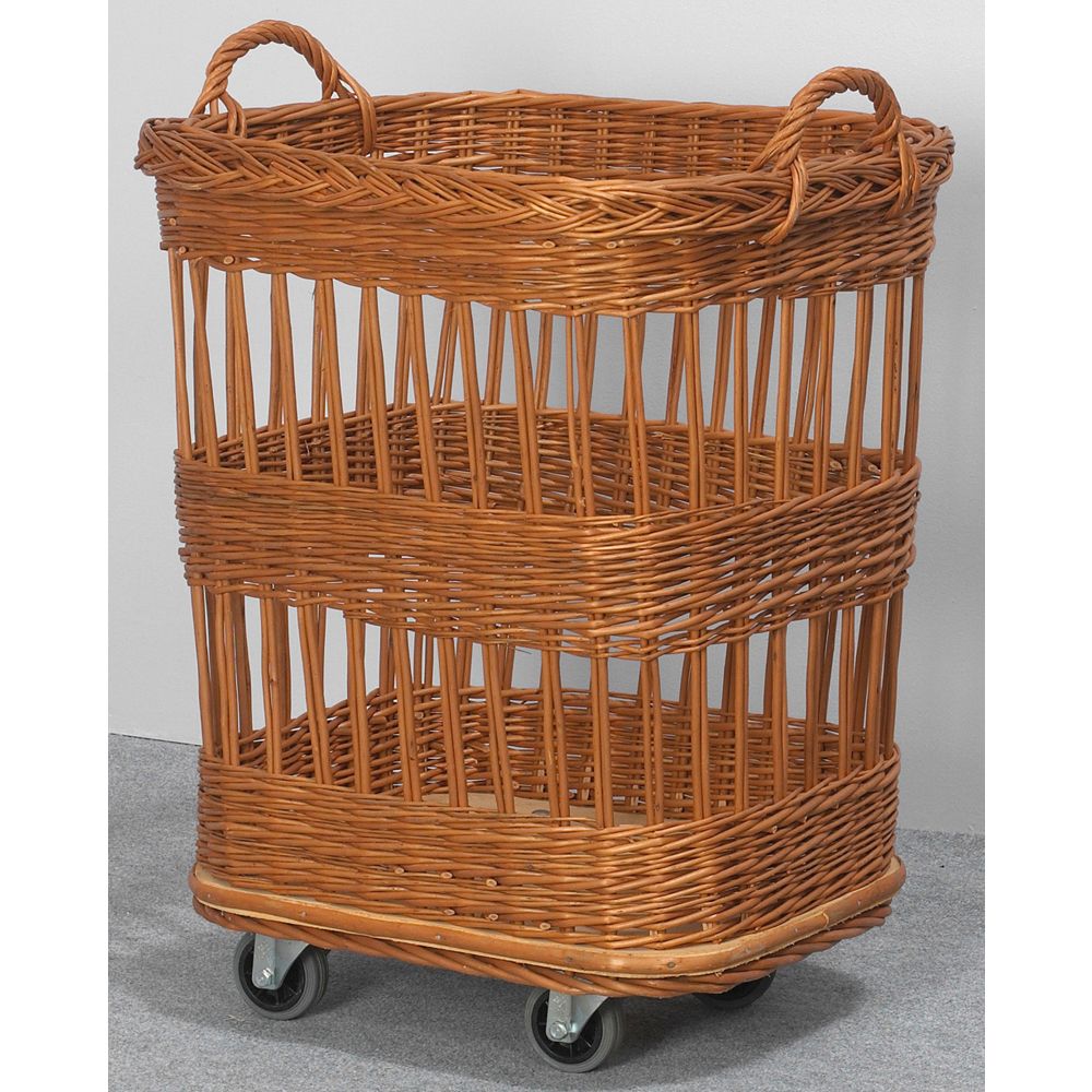 Chariot à pains en osier buff - 60 x 50 x hauteur 72-80 cm_0