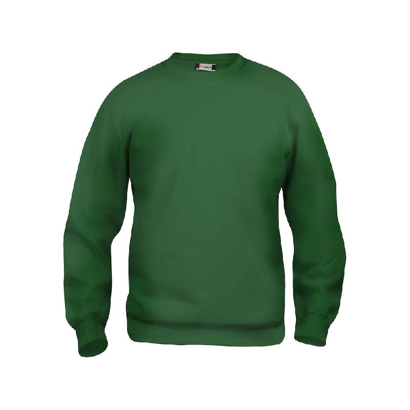 CLIQUE SWEAT BASIC COL RD VERT BOUTEILLE XS