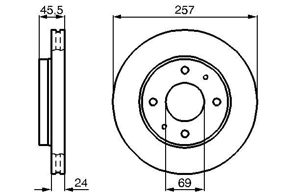 Disque de frein Bosch 0986478774 - ventilé de l'intérieur - boîte de 2 disques - 4 trous_0