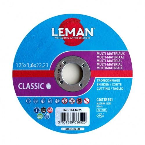 25 DISQUES À TRONÇONNER - MULTI-MATERIAUX - 125X1,6X22,23 MM LEMAN