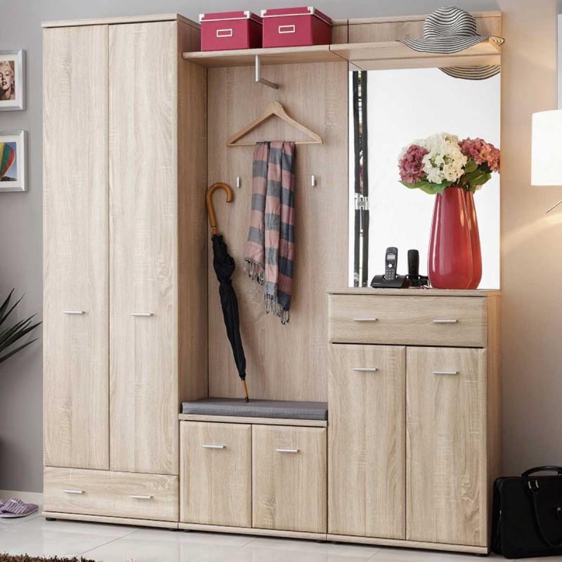 Ensemble vestiaire 6P Armario III - Dressing 203cm Chêne Sonoma - Paris Prix_0
