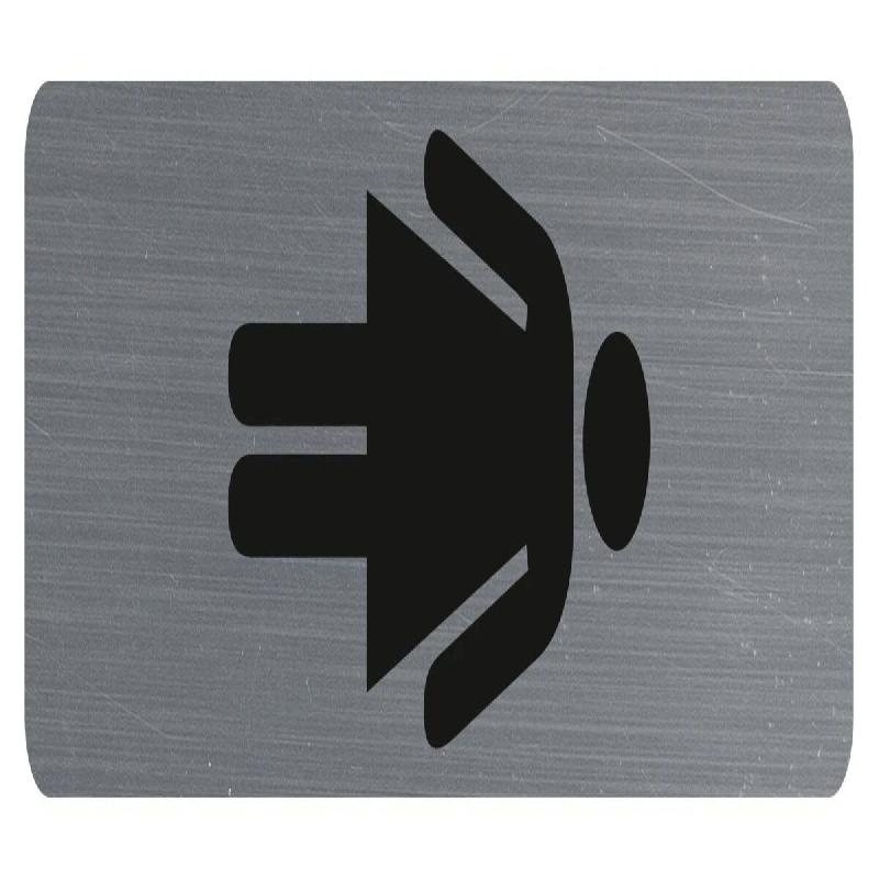 Exacompta - Réf. 67168E - 1 Plaque verticale adhésive imitation aluminium dame - 4,4X16,5 cm - Gris - gris aluminium 67168E_0