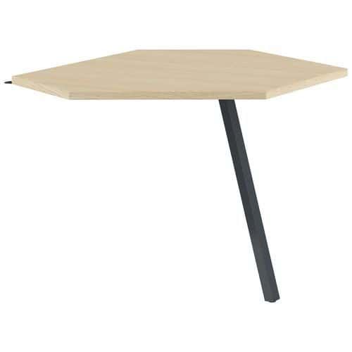 EXTENSION POLYGONE GARY P/RETOUR 80 CM PIED ANTH. PLATEAU CHÊNE CLAIR - MBA