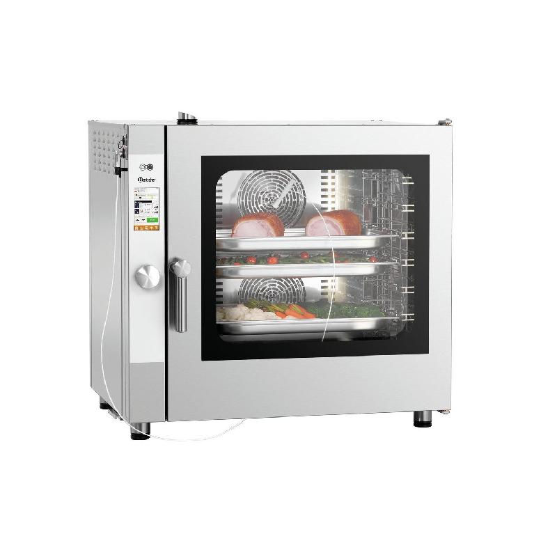 Four inox électrique mixte à vapeur 7 x GN 1/1, tactile, nettoyage automatique, 9600 W, 400 V - TRI, SILVERSTEAM_0