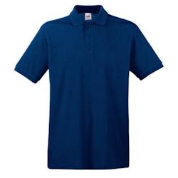 FRUIT OF THE LOOM, Polo homme, manches courtes, patte de boutonnage 3 boutons ton sur ton, bleu navy, L, - L bleu 7865540313361_0