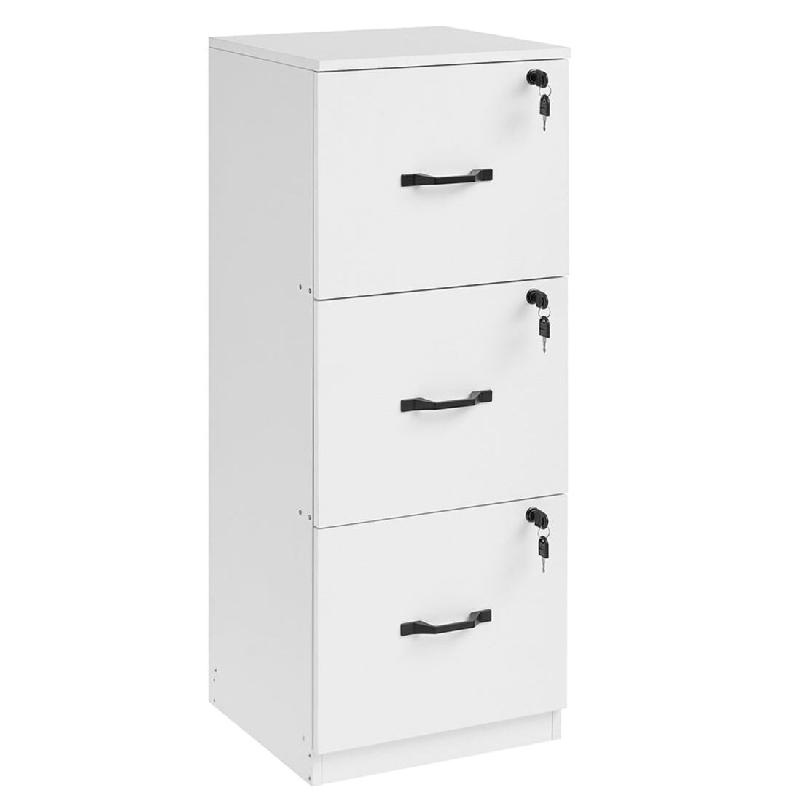 Helloshop26 - Caisson de bureau à 3 tiroirs meuble de rangement de document support d'imprimante 3 tiroirs verrouillables rail de 12_0004803 - 300022_0