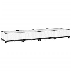 Helloshop26 - Jardinière bac lit surélevé plantes fleurs terrasse jardin 160 x 40 x 23 cm polypropylène blanc 02_0039212 - 3000218444273_0