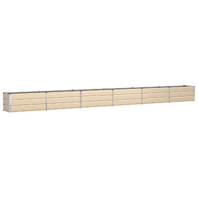 Helloshop26 - Jardinière en acier galvanisé usage extérieur 480 x 50 x 45 cm design moderne ambiance industrielle en acier ivoire 02_0059163 - acie_0