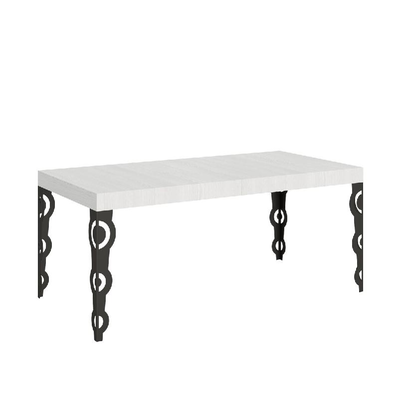 Itamoby Table Extensible 90X180/440 Cm Karamay Frêne Blanc Structure Anthracite - blanc VE180TAKRY440-BF-AN_0
