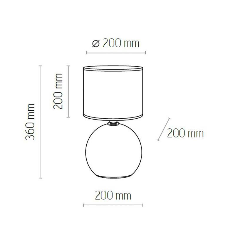 TK LIGHTING LAMPE À POSER PALLA, Ø 20 CM, NOIR/DORÉ