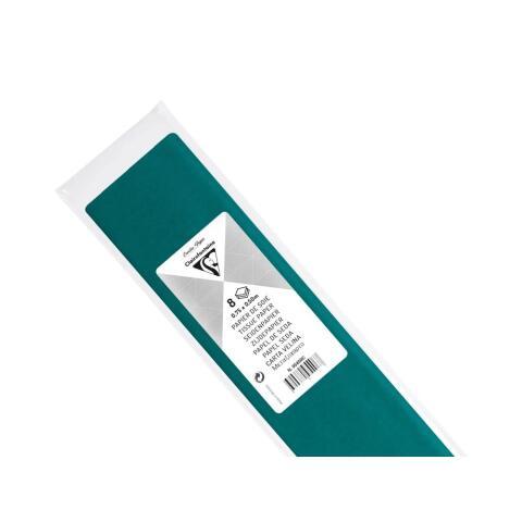 LOT DE 10 - PAPIER DE SOIE, SACHET DE 8 FEUILLES PLIÉES 18G/M2 AU FORMAT 50X75CM - VERT EMPIRE